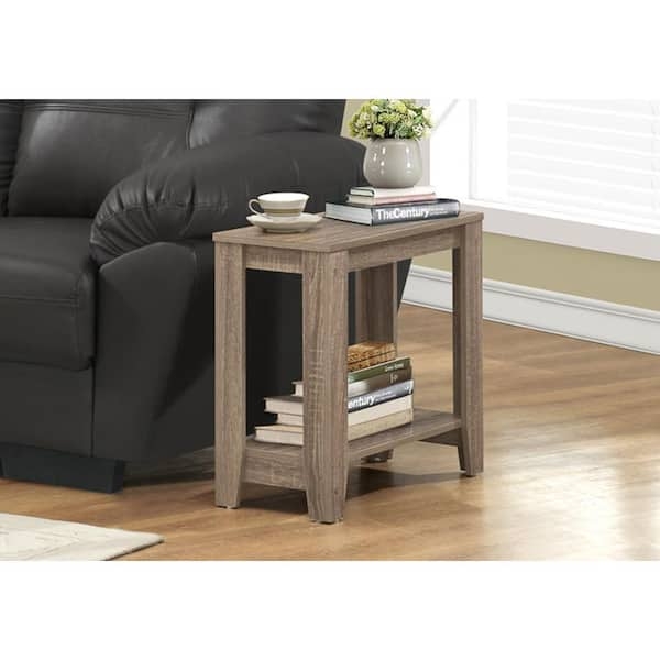 Square End Table Thick Block Legs Two-Tier Design Open Storage