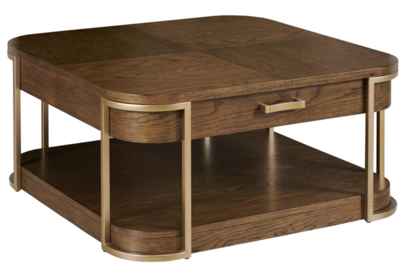 Square Wood Living Room Table, Industrial Casters, Metal Brackets & Shelf