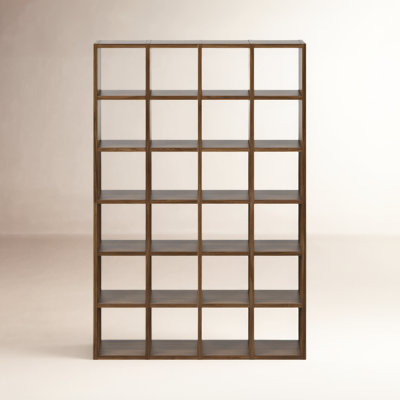 Staggered Wood Bookcase Black Metal Frame MCM Style