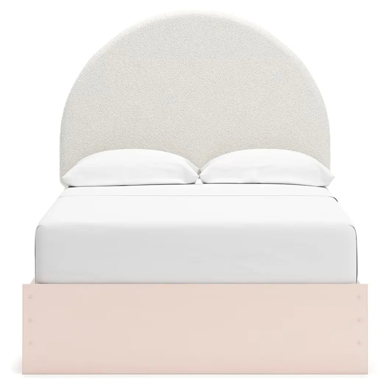 Storage Bed Integrated Side Storage Channel Tufted Blush Pink Fabric