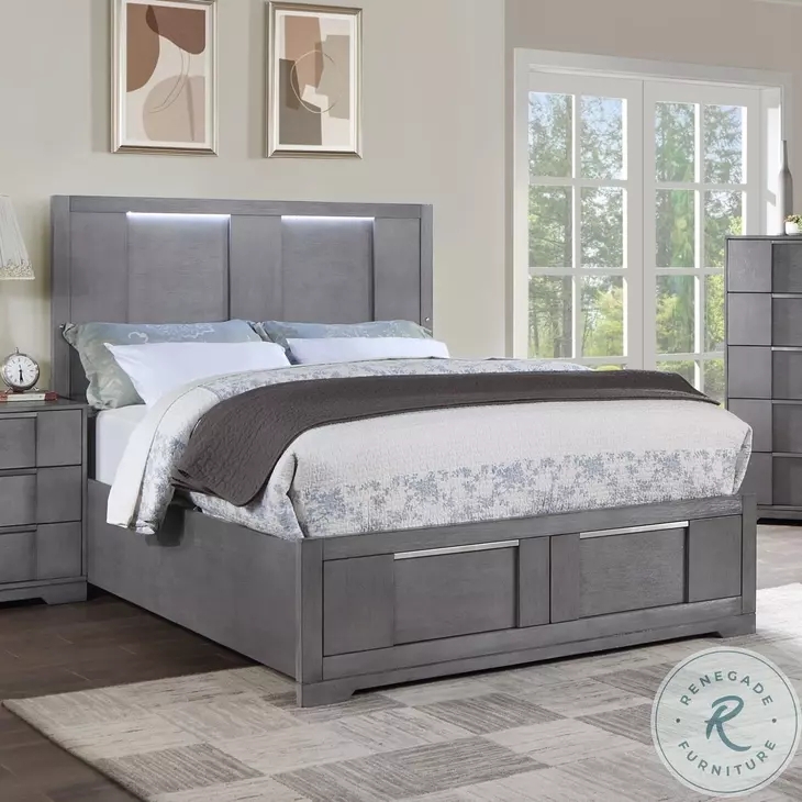 Storage Bed with Footboard Drawers and Button Tufted Wingback