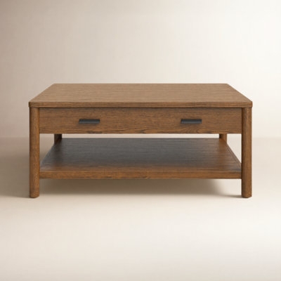 Storage Coffee Table with One Drawer and Open Lower Shelf