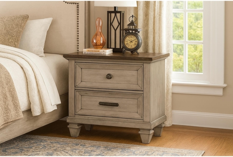 Tall Silhouette Nightstand in Espresso Finish with Three Drawers