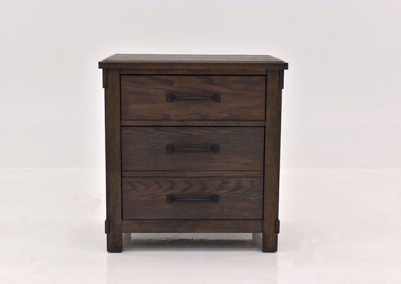 Tapered Leg Nightstand Minimalist Hardware Dark Finish