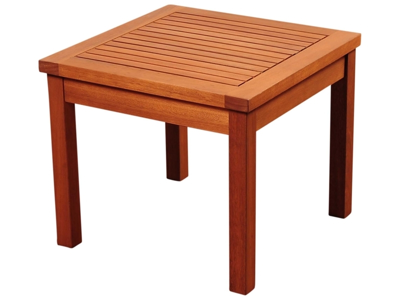 Tapered Leg Square Outdoor Side Table in Natural Finish for Patio