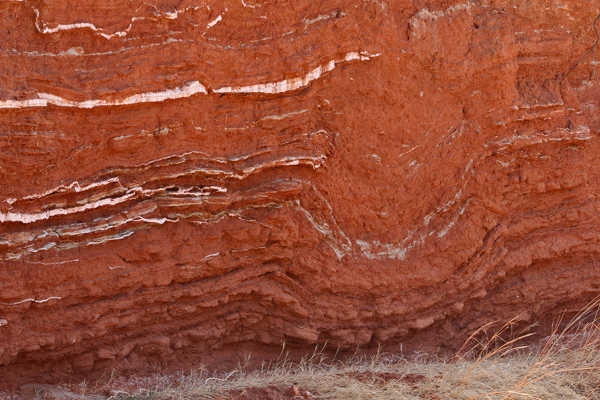 Terracotta and Gray Rock with Compression Folding Texture