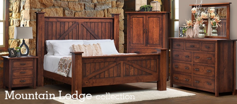 Timber Frame Bed Rough Hewn Wood Texture Block Feet Rustic Lodge