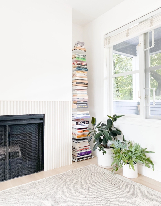 Tower Bookshelf Mid-Century Modern Style White Metal Open Shelving