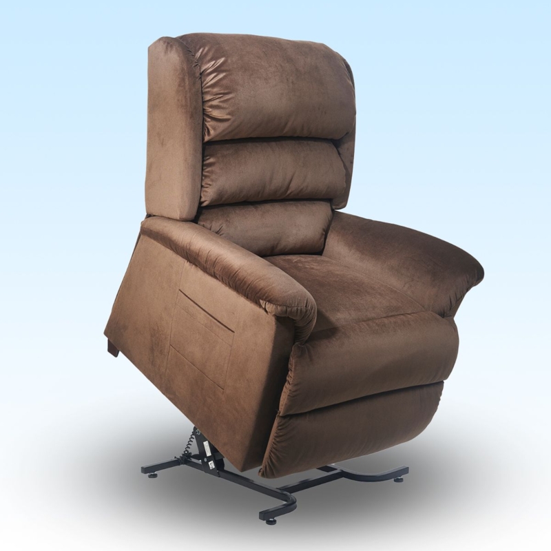 Traditional Chocolate Brown Microfiber Power Lift Recliner Chair