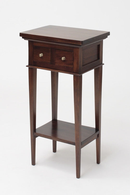 Traditional Mahogany End Table, Octagonal Top & Drawer