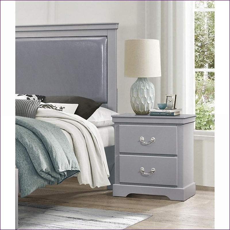 Traditional Nightstand Raised Molding Cup Pulls Matte Finish