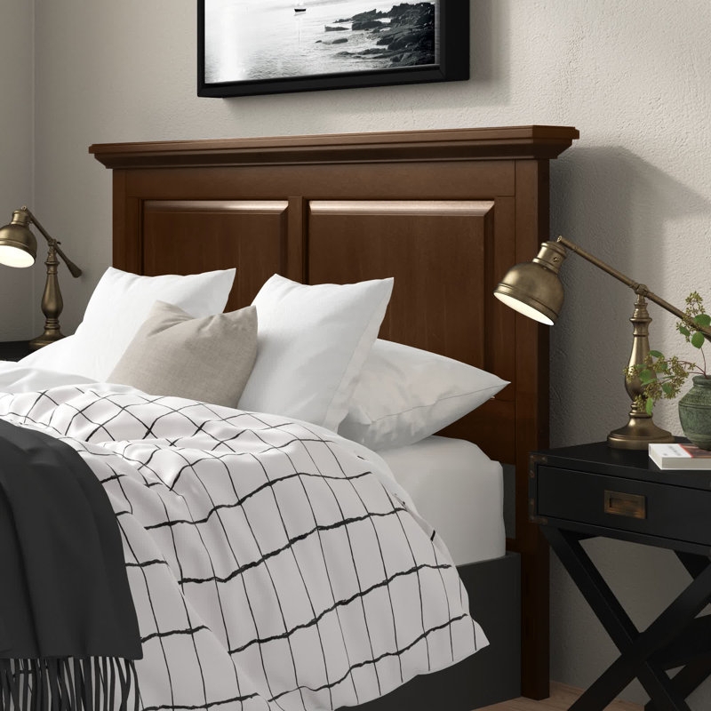 Traditional Wood Headboard with Arched Top in Classic Cherry Finish