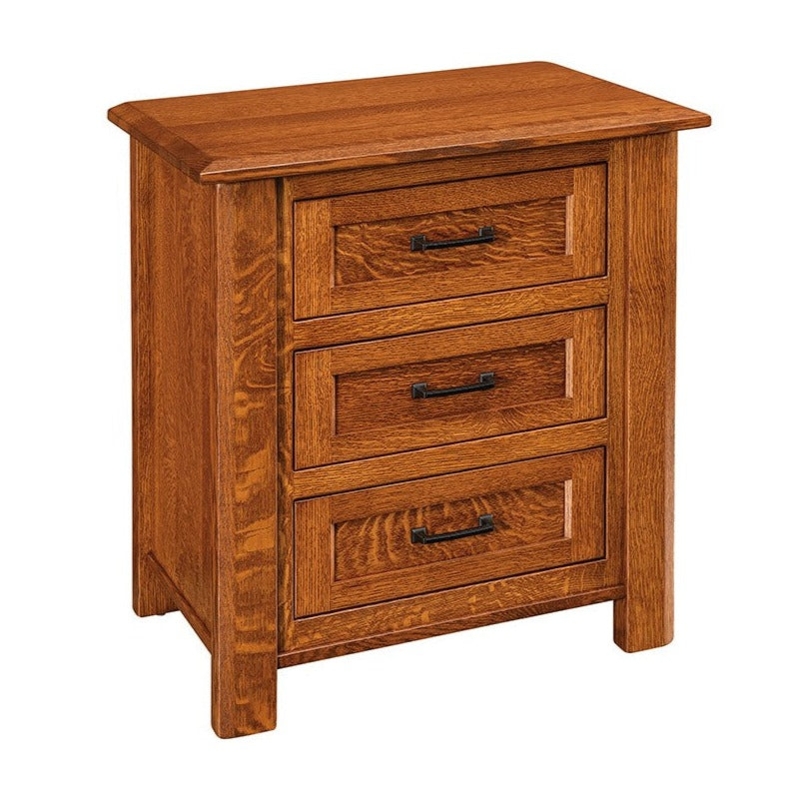 Transitional Nightstand with Architectural Molding & 3-Drawer Wood Chest