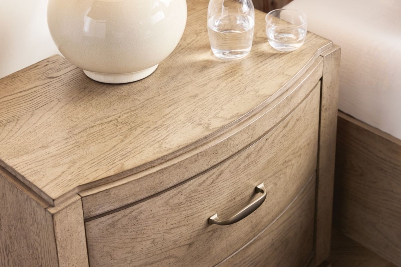 Transitional Nightstand with Cup Pulls & Open Shelf
