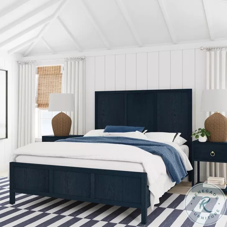 Transitional Upholstered Bed with Vertical Channeling