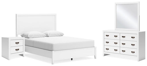 Transitional White Bedroom Set Recessed Paneling Dark Hardware