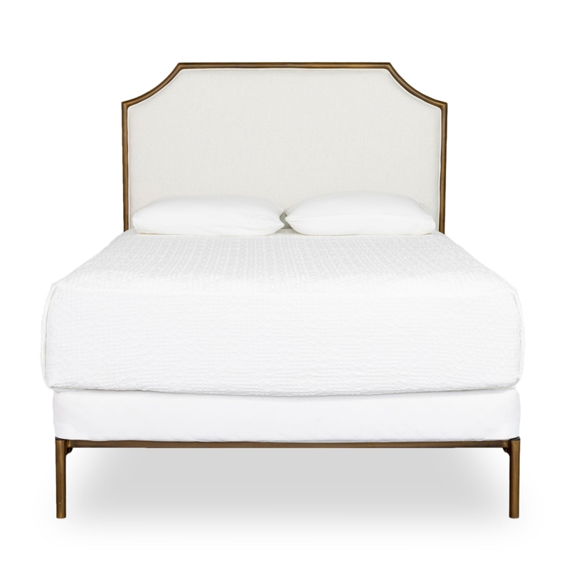 Upholstered Bed Arched Metal Frame, Modern Classic Transitional Style