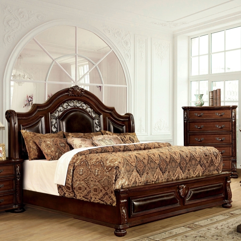Upholstered Bed with Vertical Channel Tufting and Wood Frame