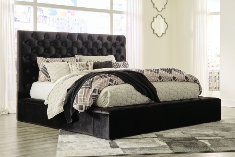 Upholstered Storage Bed With Channel Tufted Headboard