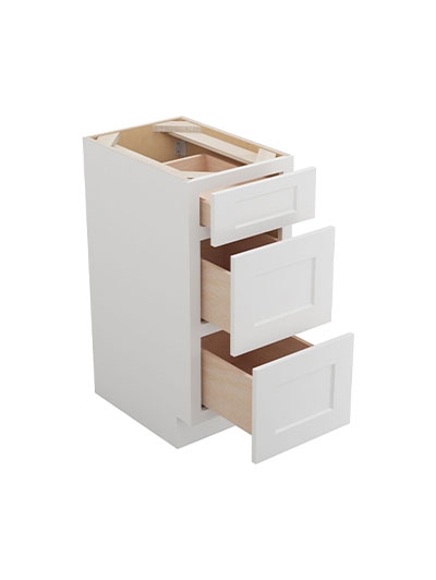 Vanity Drawer Base in Shaker Style, Three-Drawer Stack & Shaker Vanity Drawer Base