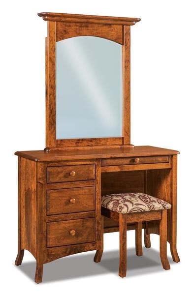 Vanity Table Classic Tri-Fold Mirror Set with Four Drawers