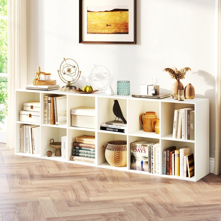 Vertical Cube Bookcase 6 Cube Configuration 3 Tier Symmetrical Compartments