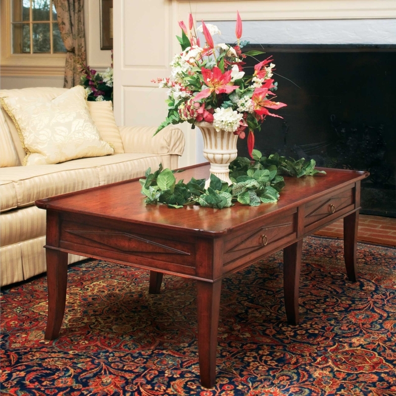 Victorian Rectangular Coffee Table with Turned Legs and Lower Shelf