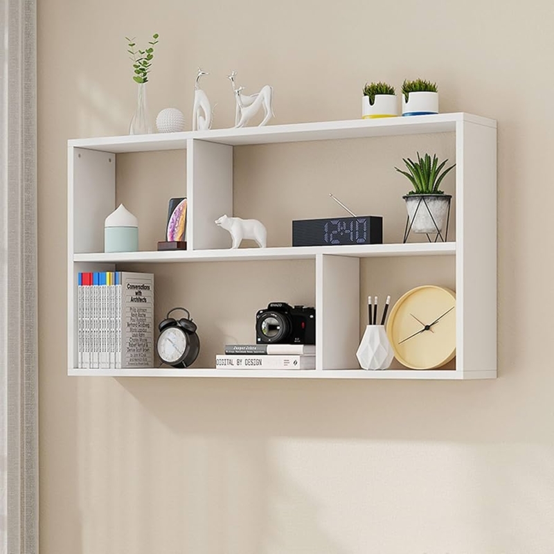 Wall Shelf Arched Silhouette Two Tier Floating Wood Scandinavian Style