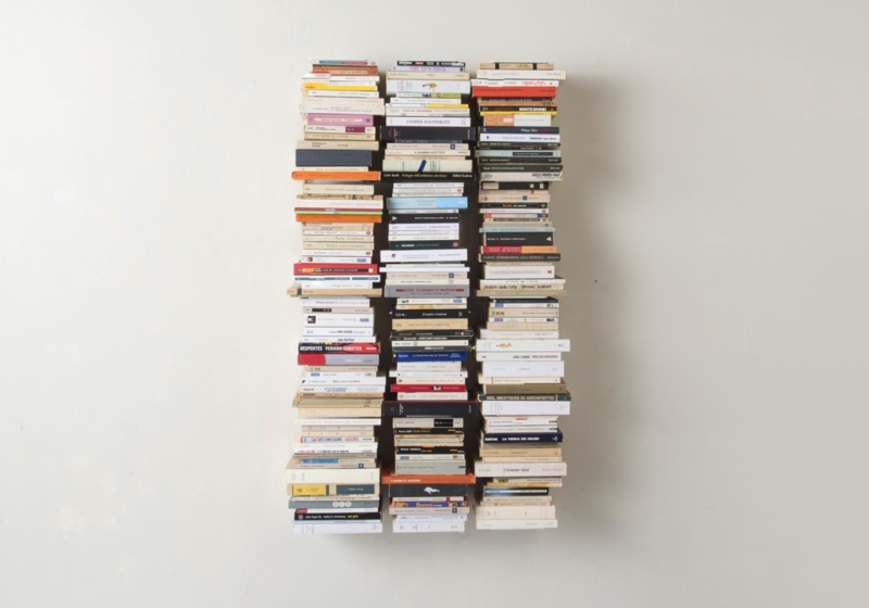 Wall Shelf Set of 6 Matte White Metal Vertical Storage