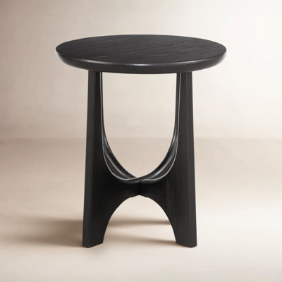 Warm Wood End Table Styling with Minimalist Square Silhouette & Shelf