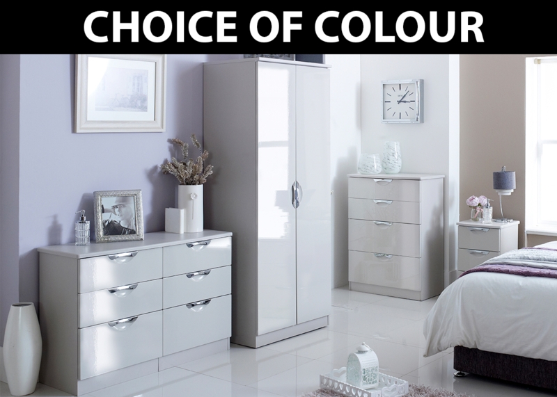 White Shaker Style Bedroom Set with Silver Bar Pulls