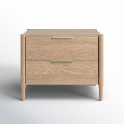 Wide Profile Nightstand Plinth Base Transitional Bedroom Accent Chest