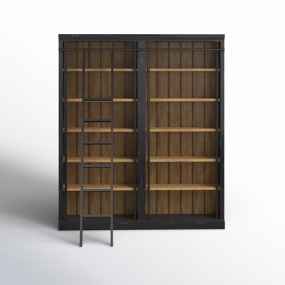 Wide White Bookcase 5-Tier Open Shelves Farmhouse Style