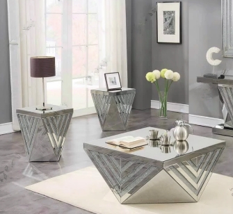 Wood and Metal Table Set with X-Frame Base and Industrial Design
