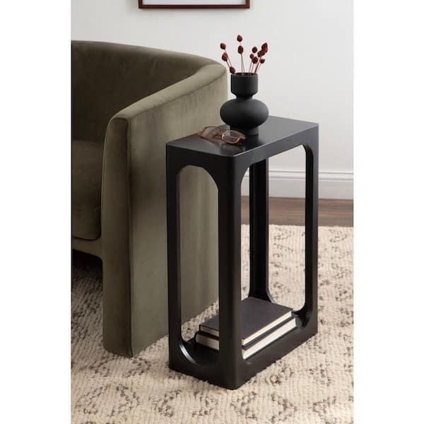 Wood Coffee Black Modern Side Tables Tribesigns Gray 4-Tier End Table, Slim Side  Table With