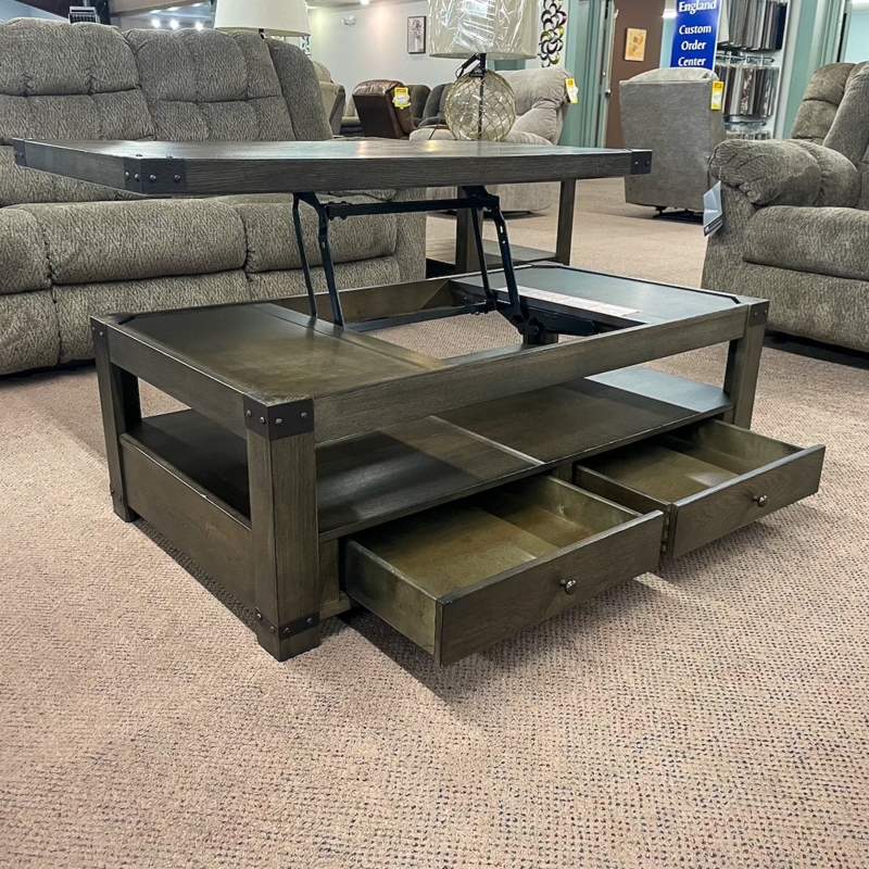 3-Piece Coffee Table Set with Dark Espresso Lift Top and X-Frame Base