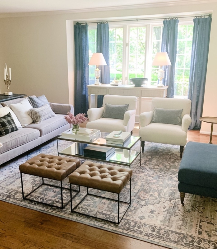 Accent Chairs Symmetrical Layout With Ornate Fireplace Mantel