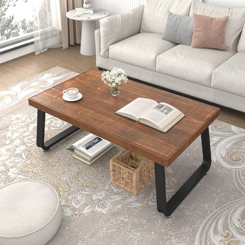 Amazon.com: IBF Rustic Coffee Table, Industrial Solid Wooden Tea Table,  Farmhouse Real Wood Center Coffee Table, Modern Minimalist Rectangle Cocktail  Table, 39 in : Home & Kitchen