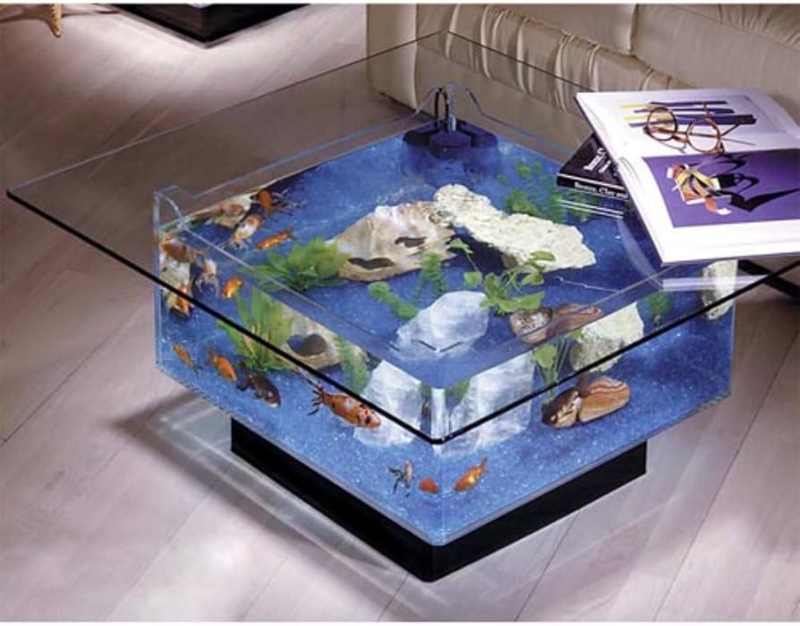 Aquarium Coffee Table Living Room Octagonal Faceted Design
