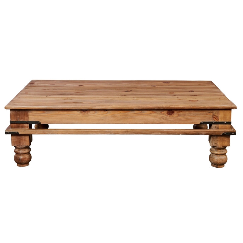 Baluster Leg Coffee Table Reclaimed Wood Look Farmhouse Style