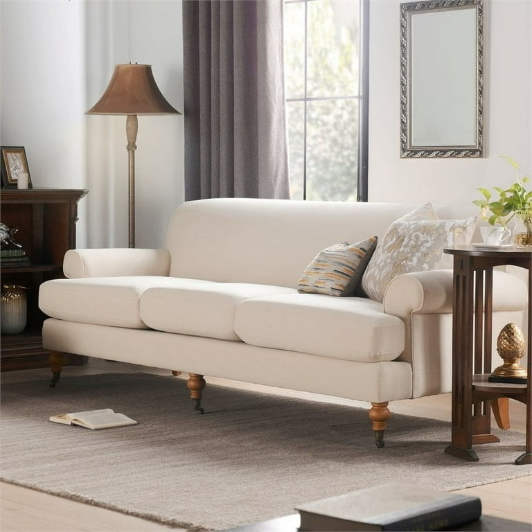 Beige Lawson Sofa Front Caster Legs Tight Back Transitional