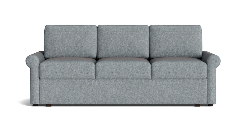 Beige Rounded Arm Sleeper Sofa with King Size Pull-Out Frame