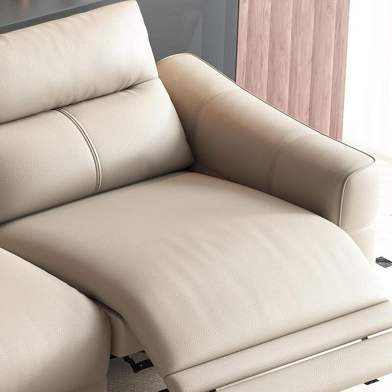 Biscuit Back Sofa Off-White Boucle Texture Low Profile Design