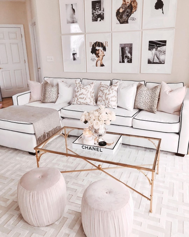 Black Marble Coffee Table Styling Wainscoting Fashion Themed Decor