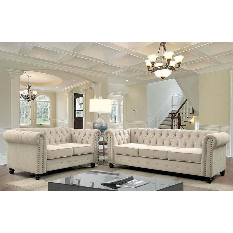 Bosworth Cheadle 2 - Piece Living Room Set Greyleigh Body Fabric: Beige 100% Linen