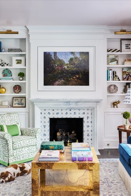 Built-in Bookcase with Window Seat Cushion for Floor to Ceiling Storage