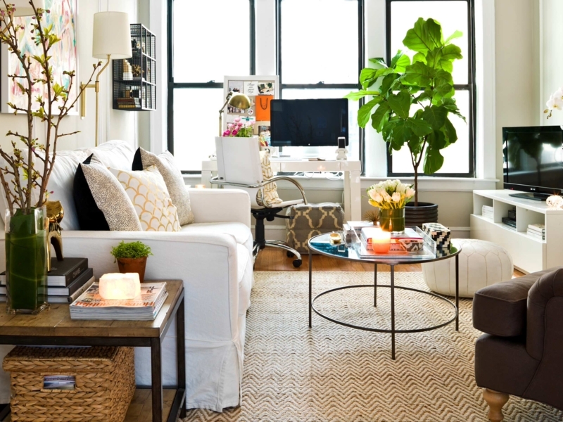 Built-in Entertainment Center with Wood-Toned Backing and TV Nook