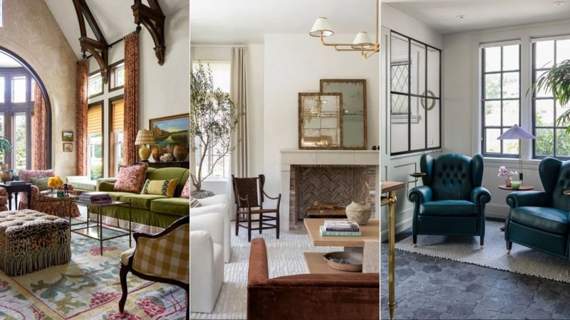 Built-in Shelving Living Room styling with neutral palette and fireplace.