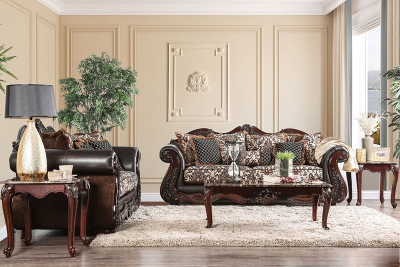 Button Tufted Roll Arm Couch with Bracket Feet