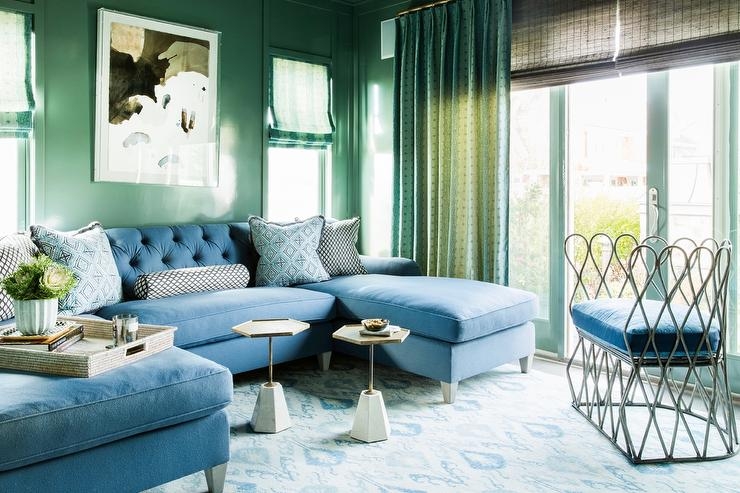 Button Tufted Sectional Velvet Like L-Shaped Classic Style